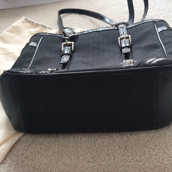EUC Black Coach Purse with Patent Leather Straps - Picture 3 of 8